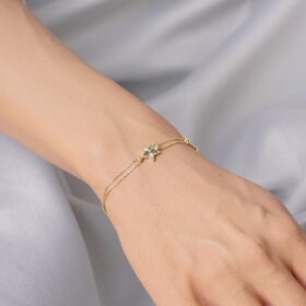 14 Ayar Altın Dorika Toplu Şans Yıldızı Bileklik