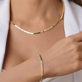 14 Ayar Altın Düz Ajda Set