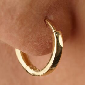 14 Ayar Altın Düz Halka Küpe