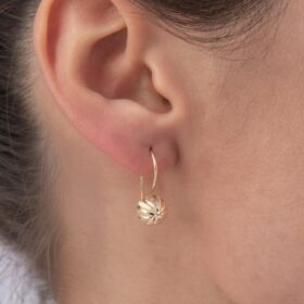 14 Ayar Altın Düz Kalemli Midi Top Küpe