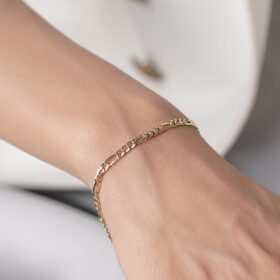 14 Ayar Altın Figaro Bileklik İnce 3,20  mm