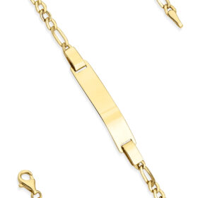 14 Ayar Altın Figaro Zincirde Çocuk Künyesi