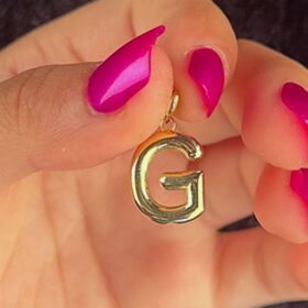 14 Ayar Altın G Harf Kolye Ucu