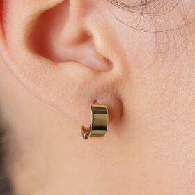 14 Ayar Altın Geniş Halka Küpe