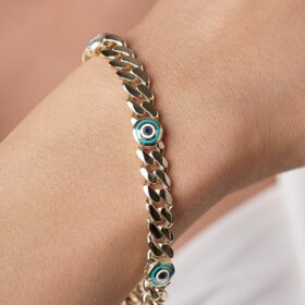 14 Ayar Altın Göz Detaylı Gurmet Bileklik