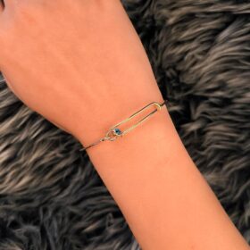 14 Ayar Altın Göz Detaylı Tel Kelepçe