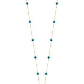 14 Ayar Altın Göz Sıralı Kolye