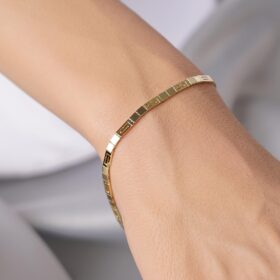 14 Ayar Altın Greek Desenli Bileklik