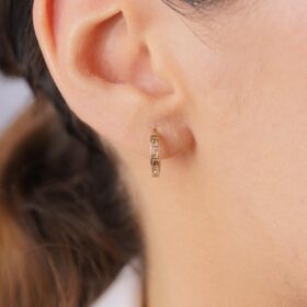 14 Ayar Altın Greek Halka Küpe