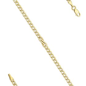 14 Ayar Altın Gurmet Zincirde Fiyonk Detaylı Bileklik