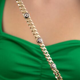 14 Ayar Altın Gurmet Zincirde Göz Bileklik