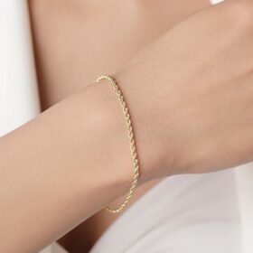 14 Ayar Altın Halat Burgu Zincir Bileklik