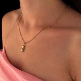 14 Ayar Altın Halka Doch Zincir Cevşen Uçlu Kolye