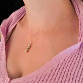 14 Ayar Altın Hayalet Zincir Cevşen Uçlu Kolye