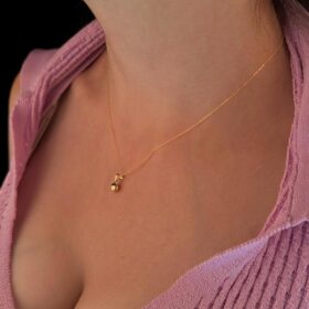 14 Ayar Altın Hayalet Zincir Kalp Kolye