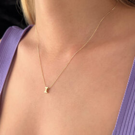 14 Ayar Altın I Harfli Kolye