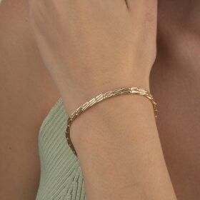 14 Ayar Altın İki Sıralı Roller Bileklik