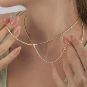 14 Ayar Altın İki Sıralı Roller Kolye