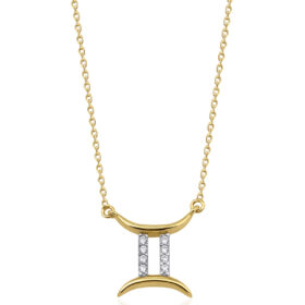 14 Ayar Altın İkizler Burcu Kolye