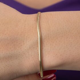 14 Ayar Altın İnce Balıksırtı Bileklik