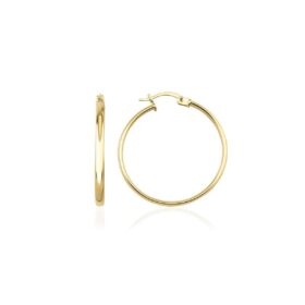 14 Ayar Altın İnce Bombeli Halka Küpe