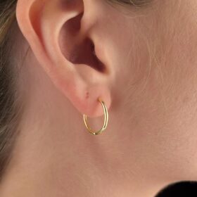 14 Ayar Altın İnce Silindir Halka Küpe Orta