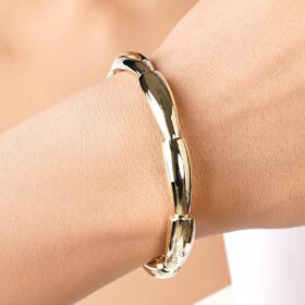 14 Ayar Altın İnce Su Damlası Kelepçe Bilezik