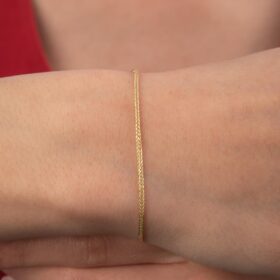 14 Ayar Altın İpek Zincir Bileklik 1.05 mm