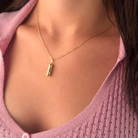 14 Ayar Altın İpek Zincir Cevşen Uçlu Kolye