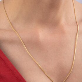 14 Ayar Altın İpek Zincir Kolye 1.05 mm