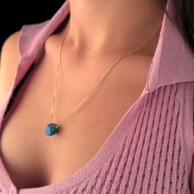 14 Ayar Altın İpek Zincir Uğurlu Kolye