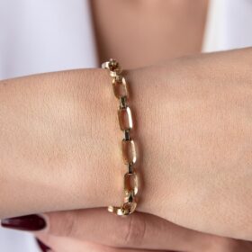 14 Ayar Altın Işıltılı Ataç Atlamalı Zincir Bileklik