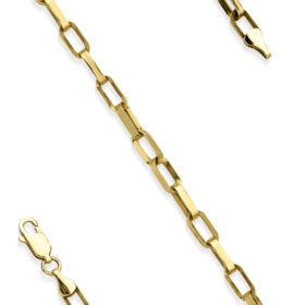 14 Ayar Altın Işıltılı Ataç Bileklik 4 mm