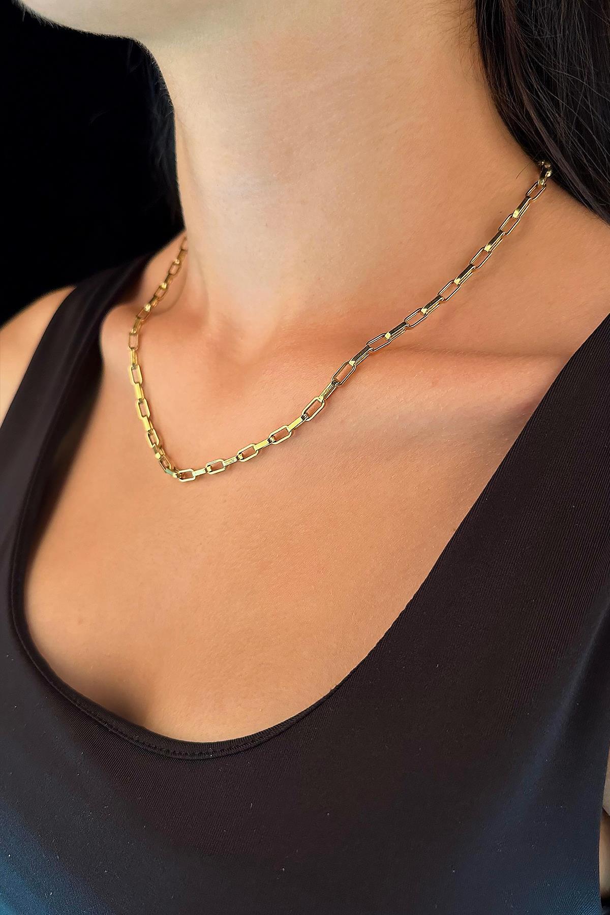 14 Ayar Altın Işıltılı Ataç Kolye 3.80 mm