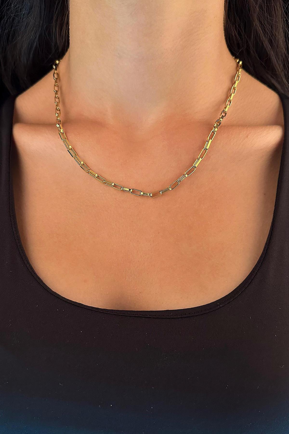 14 Ayar Altın Işıltılı Ataç Kolye 3.80 mm - Görsel 3