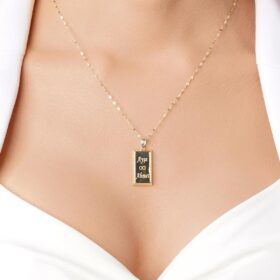 14 Ayar Altın Işıltılı Aynalı Zincir Külçe Kolye