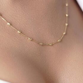 14 Ayar Altın Işıltılı Badem Kolye