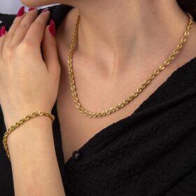 14 Ayar Altın Işıltılı Burgu Halat Set 4.40 mm