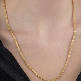 14 Ayar Altın Işıltılı Burgu Halat Zincir Kolye