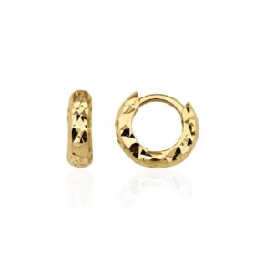 14 Ayar Altın Işıltılı Halka Küpe 1