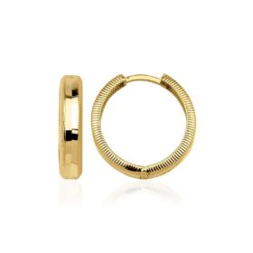 14 Ayar Altın Işıltılı Halka Küpe 3