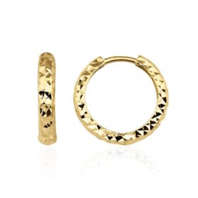 14 Ayar Altın Işıltılı Halka Küpe 4