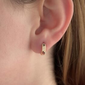 14 Ayar Altın Işıltılı Halka Küpe