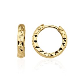 14 Ayar Altın Işıltılı Halka Küpe 3