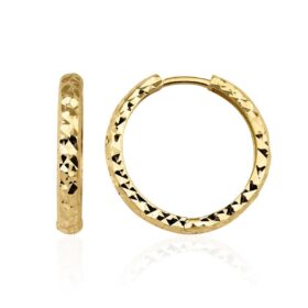 14 Ayar Altın Işıltılı Halka Küpe 5