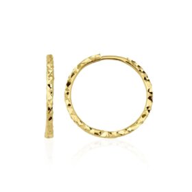 14 Ayar Altın Işıltılı Halka Küpe No:4