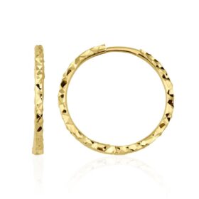 14 Ayar Altın Işıltılı Halka Küpe No:6