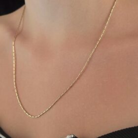 14 Ayar Altın Işıltılı İritsel Kolye