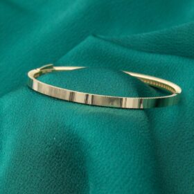 14 Ayar Altın Işıltılı Ajda Bilezik Kelepçe