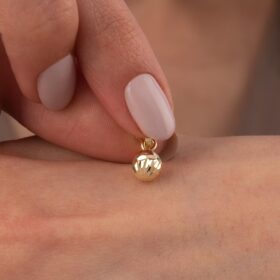 14 Ayar Altın Işıltılı Mini Top Kolye Ucu